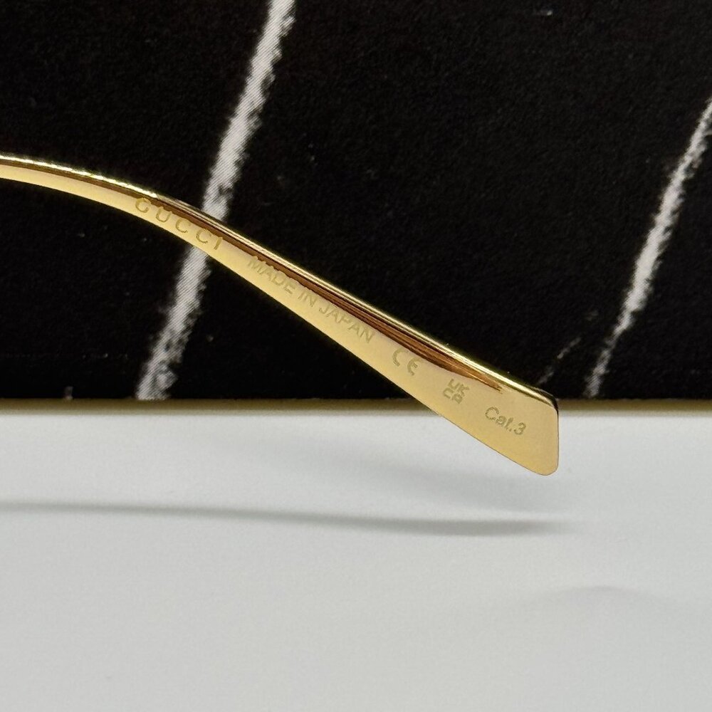 NEW GUCCI SUNGLASSES GOLD GREY WOMEN EYEWEAR GUCCI GG1923SA 001 - Picture 11 of 12